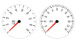 © Siarhei - Engine and speed gauges with clean segmented scales. High-contrast black-on-white design for clear readability.
