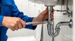 © Pixcellence - Plumbing repair and maintenance with a focus on fixing leaky sink pipes