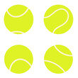 © Катерина Германчук - Flat style vector set of yellow tennis balls. Simple modern sport design for tennis club, training, competition and athletic equipment concepts.