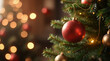 © Iuliia - Christmas tree with golden and red baubles and warm bokeh lights