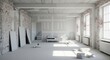 © DNY3D - Modern minimalist house under renovation and reconstruction
