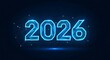 © Md - Abstract technology background with glowing 2026 number on dark backdrop