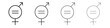© Hunt - Gender equality icon outline symbol. Editable Stroke collection.