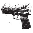 © Craftdot - Black gun water Silhouette Vector, High Quality Illustration on White Background