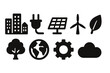 © BlaBla Car - Eco, energy silhouette icon set. Environment, sustainability icons silhouette collection