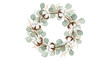 © Irina - Cotton and eucalyptus wreath in soft pastel colors for Christmas and New Year