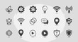 © ZAENAL - Collection of various black and white icons representing different concepts and ideas.
