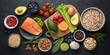 © Tosher - Fresh green and red mixed healthy vegetables and spices on a wooden board for a vegetarian salad meal