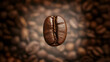 © Tmack - Macro shot of a single coffee bean showcasing rich texture and inviting aroma for coffee shop use