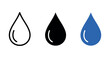 © supplement - Minimalist icon set: black, white, and blue droplet designs on white background