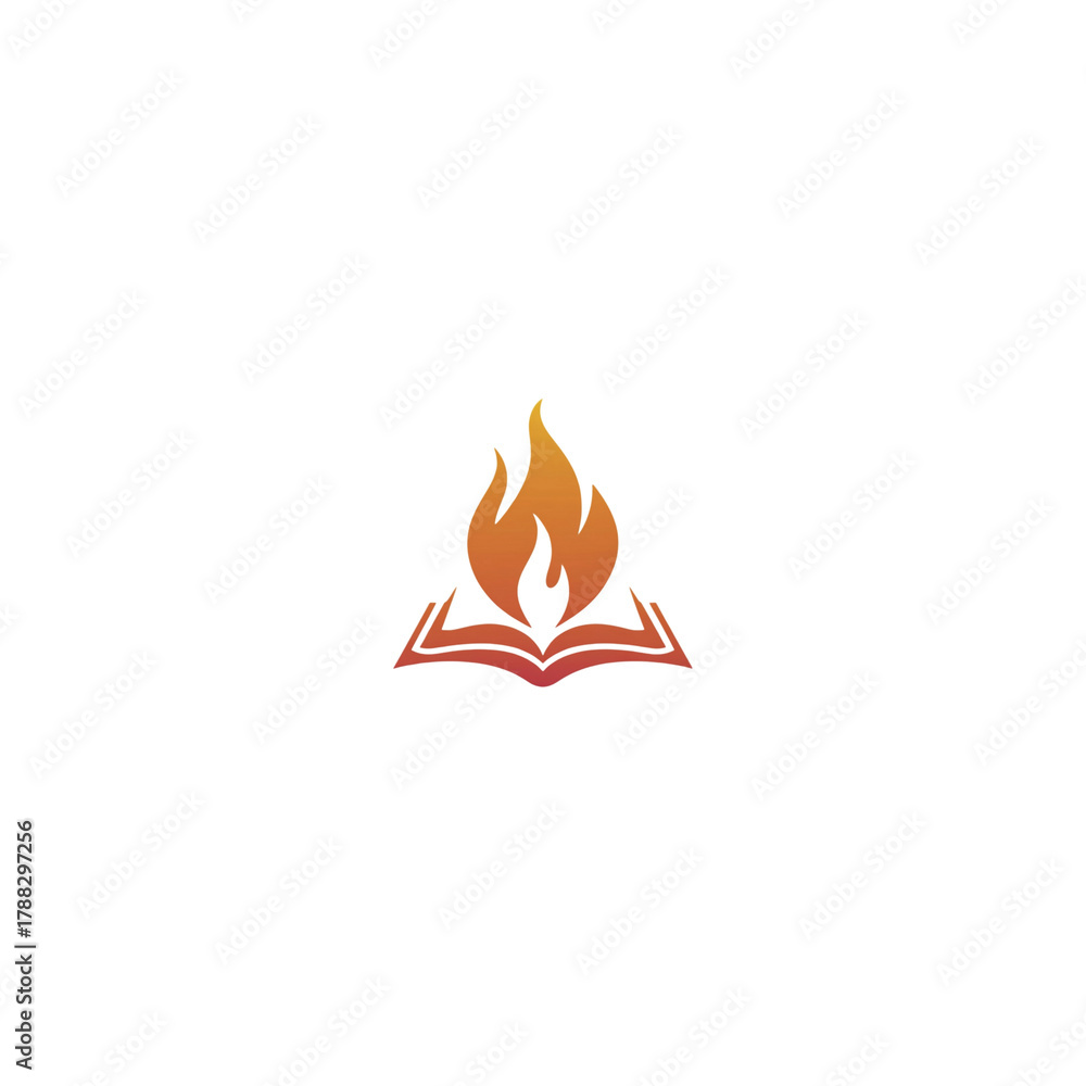 Ignite your knowledge with a blazing open book symbol representing ...