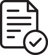 © AIcon Star - document approval icon paper with folded corner and circular checkmark badge