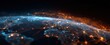 © Strive Studio - Digital earth network visualization with blue and orange light connections