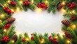 © Argiduna - navida, marco, árbol, vacaciones, decoraciones, arcen, sucursal, languidecer, de invierno, corona, abeto, celebraciones, acebo, cardar, verde, vector, año, nuevas, bailes, designio, ilustración, ciclo