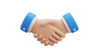© Icon Verse - 3d cartoon hands shaking in agreement with blue cuffs