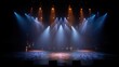 © Artinun - Contemporary dance stage with dramatic spotlight illumination. Performance lighting concept entertainment venue theatrical stage design for artistic performance space and monochromatic lighting effect