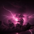 © Cintia - Vivid pink lightning strikes illuminate dark, stormy clouds, creating a dramatic and powerful natural phenomenon