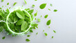 © Supot - Green leaf circle energy eco nature fresh light glow clean Green leaf circle energy eco nature fresh light glow clean concept with vibrant foliage and dynamic spark, symbolizing renewable power