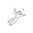 © Muhammad - Dreaming girl sleeping vector illustration slumber dreamland bedtime rest sleepwear nightwear relaxation pose art 100