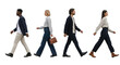 © Saim Art - Four people walking side by side transparent background cutout png