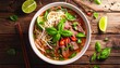 © fauzin idea - Authentic Vietnamese Pho Noodle Soup with Beef and Fresh Herbs
