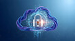 © THIBNH - Abstract illustration of cloud security services stylized cloud icon integrated with a secure padlock symbol representing data protection and cybersecurity in cloud computing environments 11850033 1