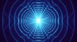 © Artfinity - Abstract deep blue energy vortex with bright central light and concentric flowing line patterns. Futuristic, sci-fi, and spiritual concept. Digital tunnel of glowing waves and cosmic dust