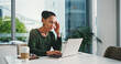 © PeakCC/peopleimages.com - Stress, headache and businesswoman in office with laptop for stock market crisis with investment. Computer, migraine and mature female financial manager with burnout for finance report in workplace.