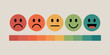 © stock - Five cartoon faces showing a spectrum of emotions from sad to happy