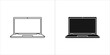 © Md - Two icons of a laptop computer, one outline and one filled