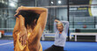 © peopleimages.com - Padel, sports and people on court stretching to prepare for game, match and competition. Indoor, fitness and mature women warm up for exercise, workout and training for practice, health and tennis