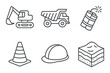 © Soliannikov Yevhenii - Construction equipment and safety icons on metallic background