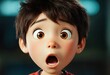 © Giuseppe Cammino - Close-up of a surprised animated boy