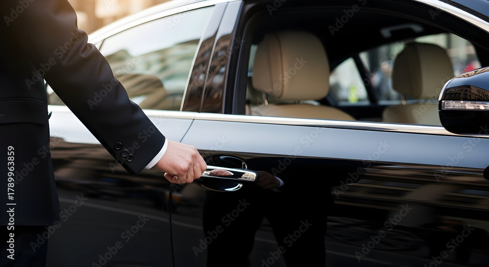 Premium Car Entry Professional Chauffeur Opening Luxury Car Door for a Hotel Guest ...