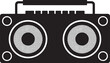 © lok0077 - Portable stereo cassette player sound system boombox vector graphic element isolated on transparent background now.