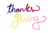 © shammi - Thanksgiving Word Design, Festive Gratitude Lettering, Colorful Thankful Script