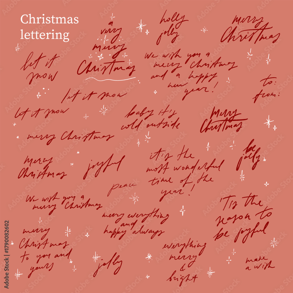 Delicate Hand Lettering Hand written elegant delicate Christmas lettering calligraphy quotes ...