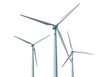© Stefan - Isolated Wind Turbines Group Against Clear Sky, Renewable Energy Concept, Sustainability Ideas