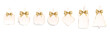 © Ilonka eva - Gift Tag Set with Golden Bows in Holiday Shapes. Elegant gift tags in various shapes with shiny gold bows, label designs, for promotions, sales, packaging, greeting cards. Vector illustration