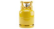 © Stefan - Isolated gas cylinder, fuel container for outdoor use, yellow, gas storage, pressurized fuel tank