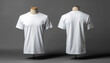 © LayerBloom - White T-Shirt Front and Back Mockup on Faceless Mannequin — Clean Product Demo