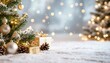 © ABSTRACTARTWORK - Festive christmas celebration cozy living room decorative scene winter wonderland close-up view holiday spirit