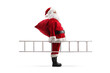 © Ljupco Smokovski - Full length profile shot of Santa Claus with a sack standing and holding a ladder