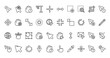 © Izzat - 40 set of outline web selection and cursors icons such as loading, enlarge, scroll, minimize, internet, loading, click vector thin icons for report, presentation, diagram, web design, mobile app