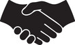 © Limon - Black silhouette icon of two hands shaking in agreement or greeting handshake shaking hands