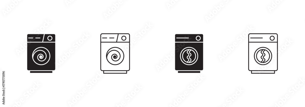 Loading Washing Machine Icon load, icon, top, washing, machine, front, logo, design, water ...