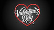 © Ranju - Valentines day greeting card with heart shape and lettering on dark background for holiday celebration