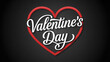 © Ranju - Valentines day greeting card with heart shape and lettering on dark background for holiday celebration
