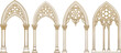 © Akash's World - Gothic arches illustration, medieval architecture design, cathedral window patterns, ornate stone tracery, vintage architectural details, historical church archways, vector art, decorative elements