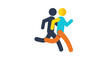 © ISMARITA - Abstract Athletes Chasing Pursuit: Dynamic Run Concept, Silhouette And Vibrant Color